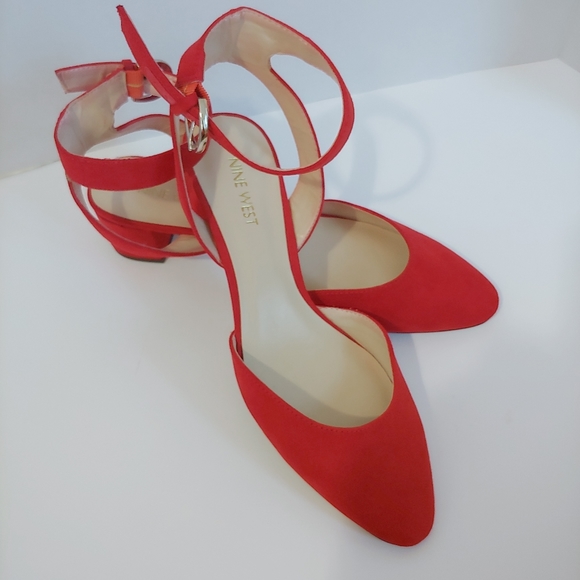 Shoes - Nine West Red Ankle Strap Shoes